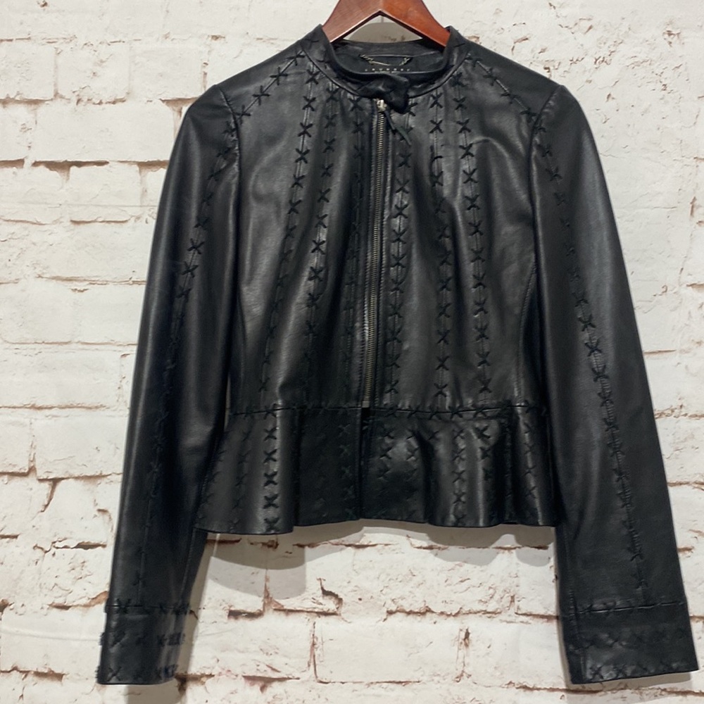 Laundry by Shelli Segal Cropped Leather Jacket, Size M
